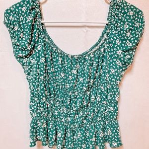 Floral Over the Shoulder Top